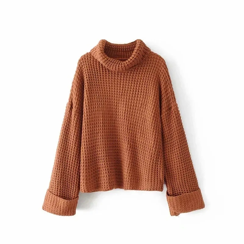 Elegant Cotton Blended Turtleneck Sweater