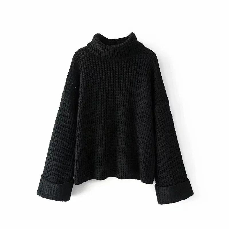 Elegant Cotton Blended Turtleneck Sweater
