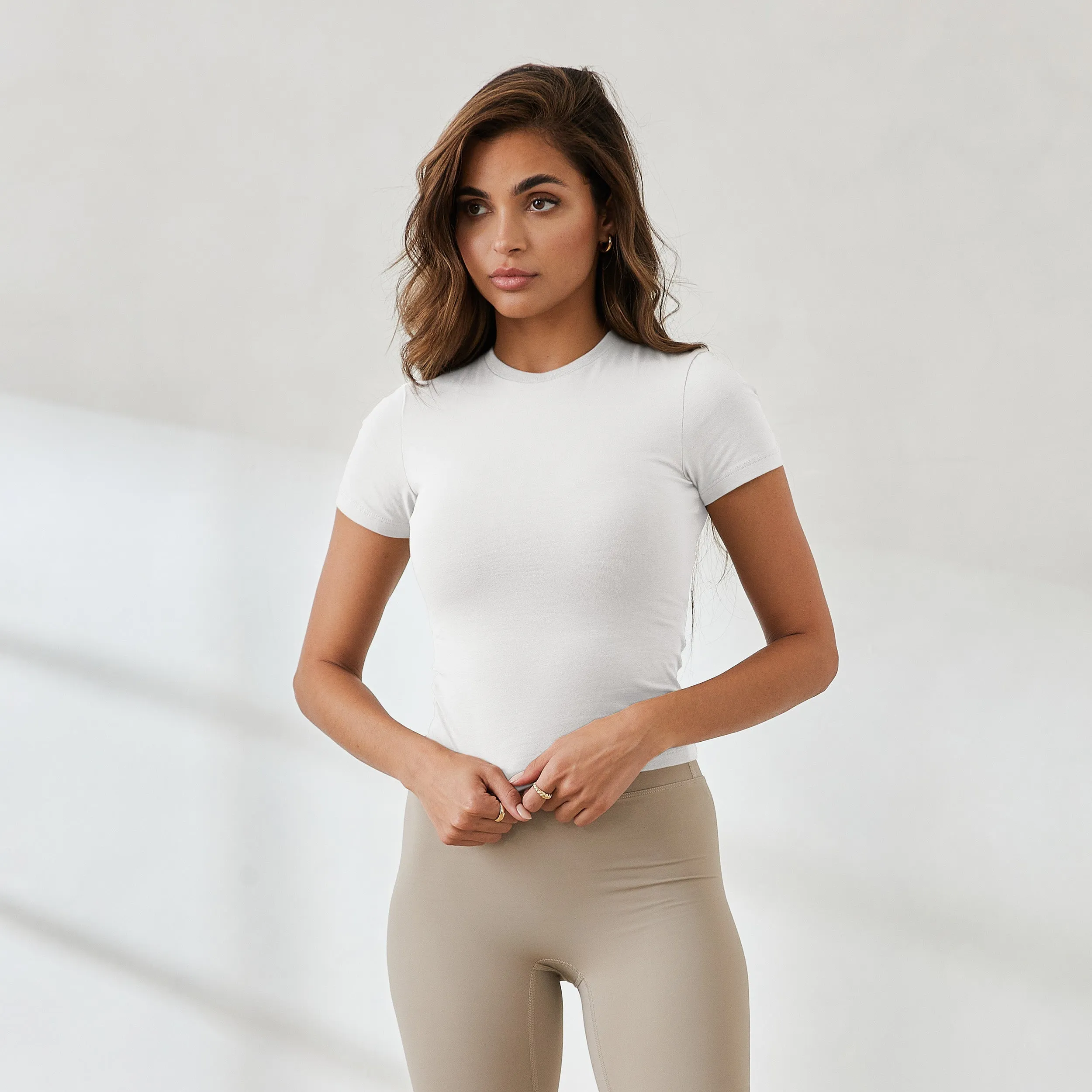 Essential Short Sleeve Fitted T-Shirt - White