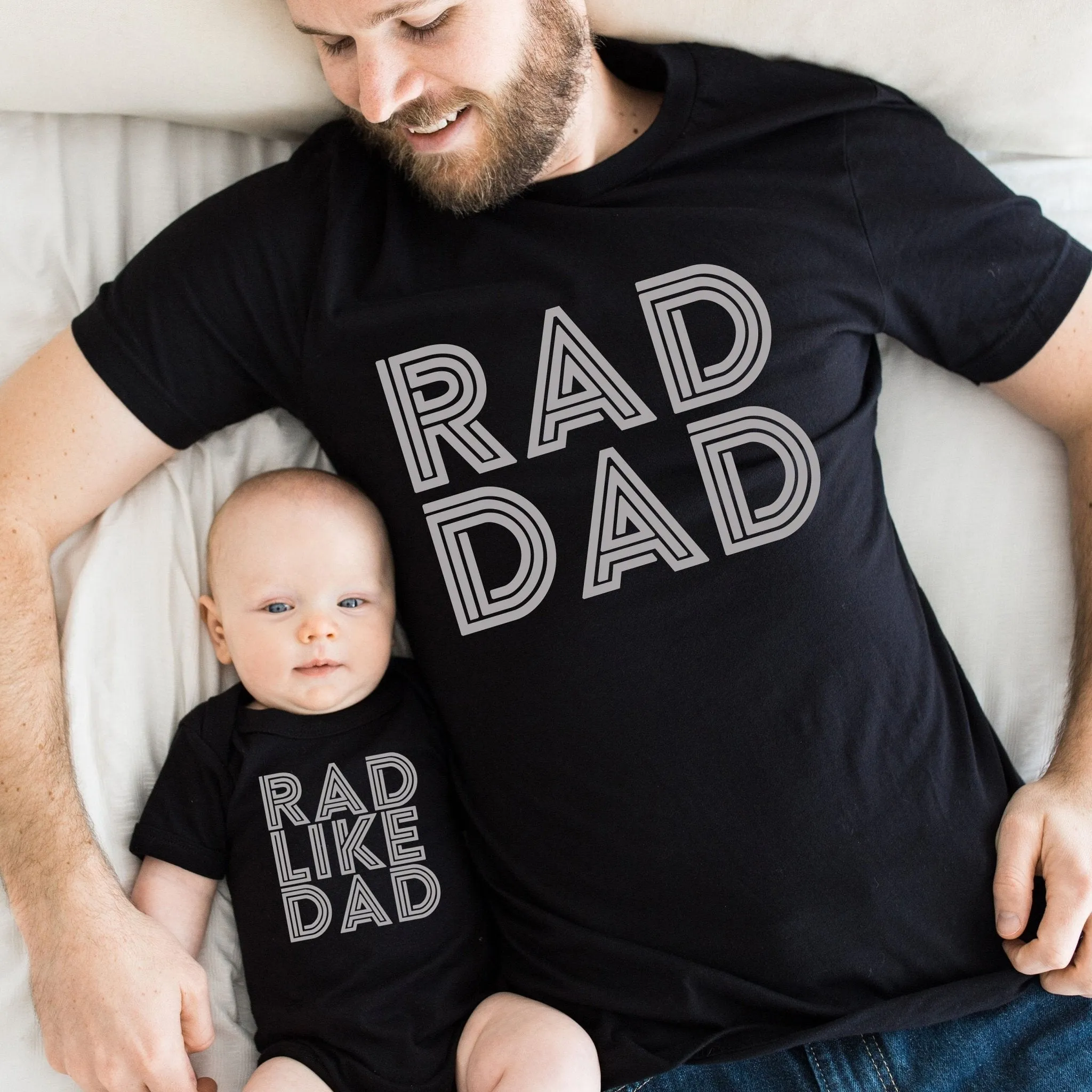 Father's Day Rad Dad Rad Like Dad Matching Tops