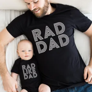 Father's Day Rad Dad Rad Like Dad Matching Tops