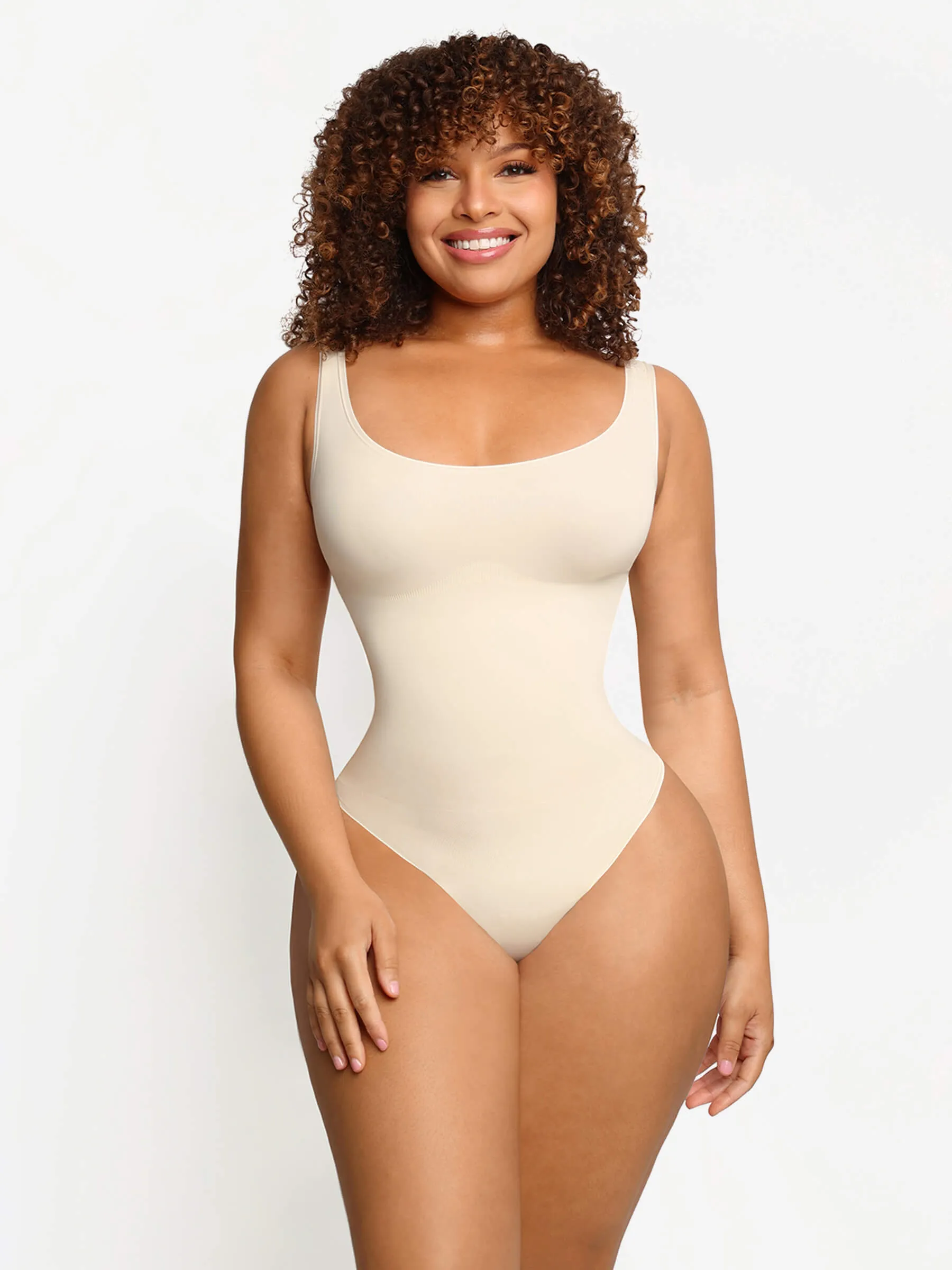 Feelingirl Seamless Outerwear Belly Control Thong Bodysuit