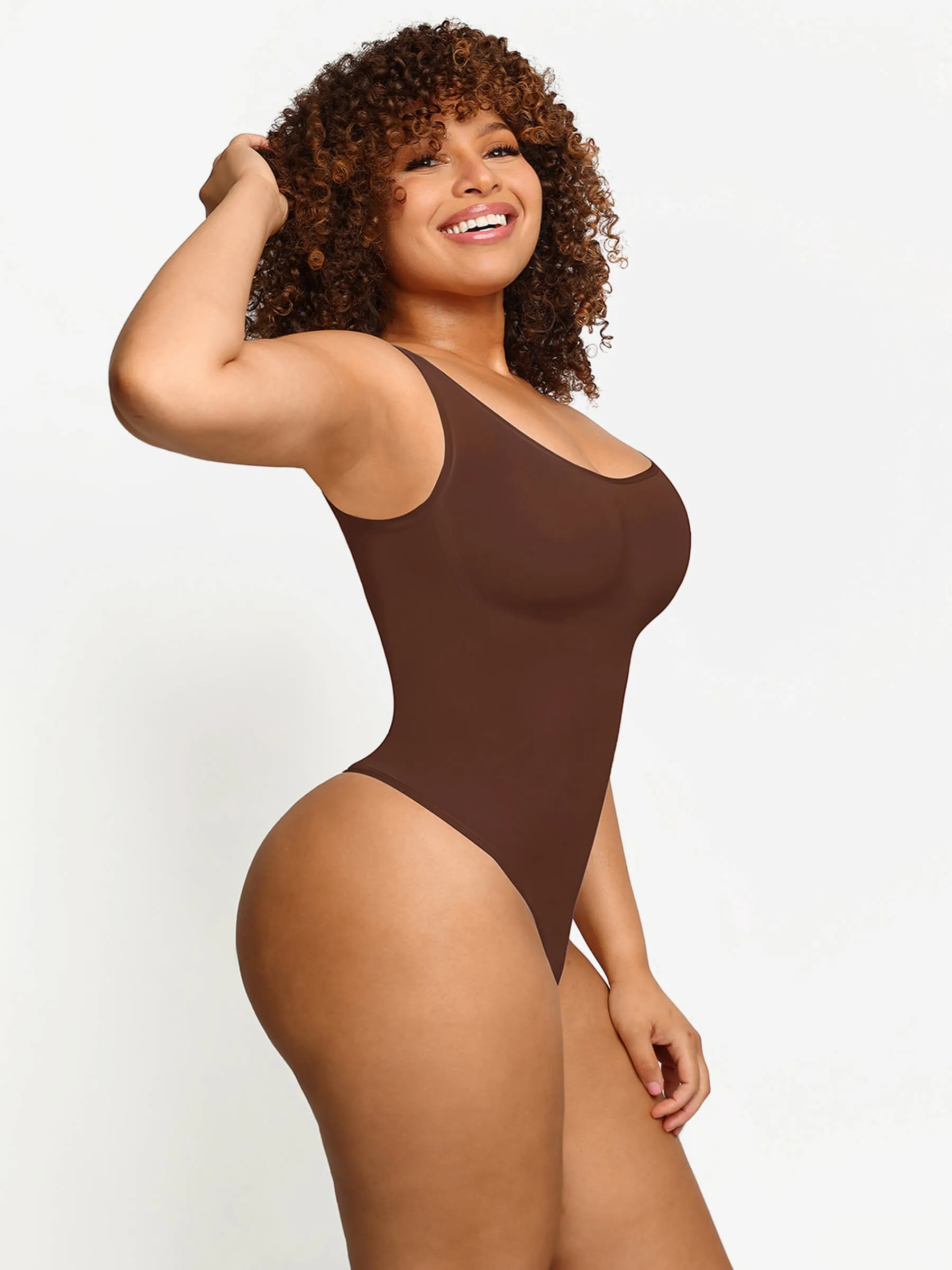 Feelingirl Seamless Outerwear Belly Control Thong Bodysuit