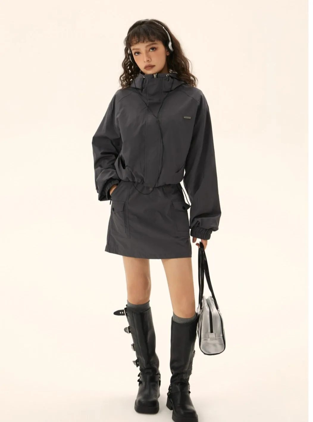 Functional wind short  jacket short skirt