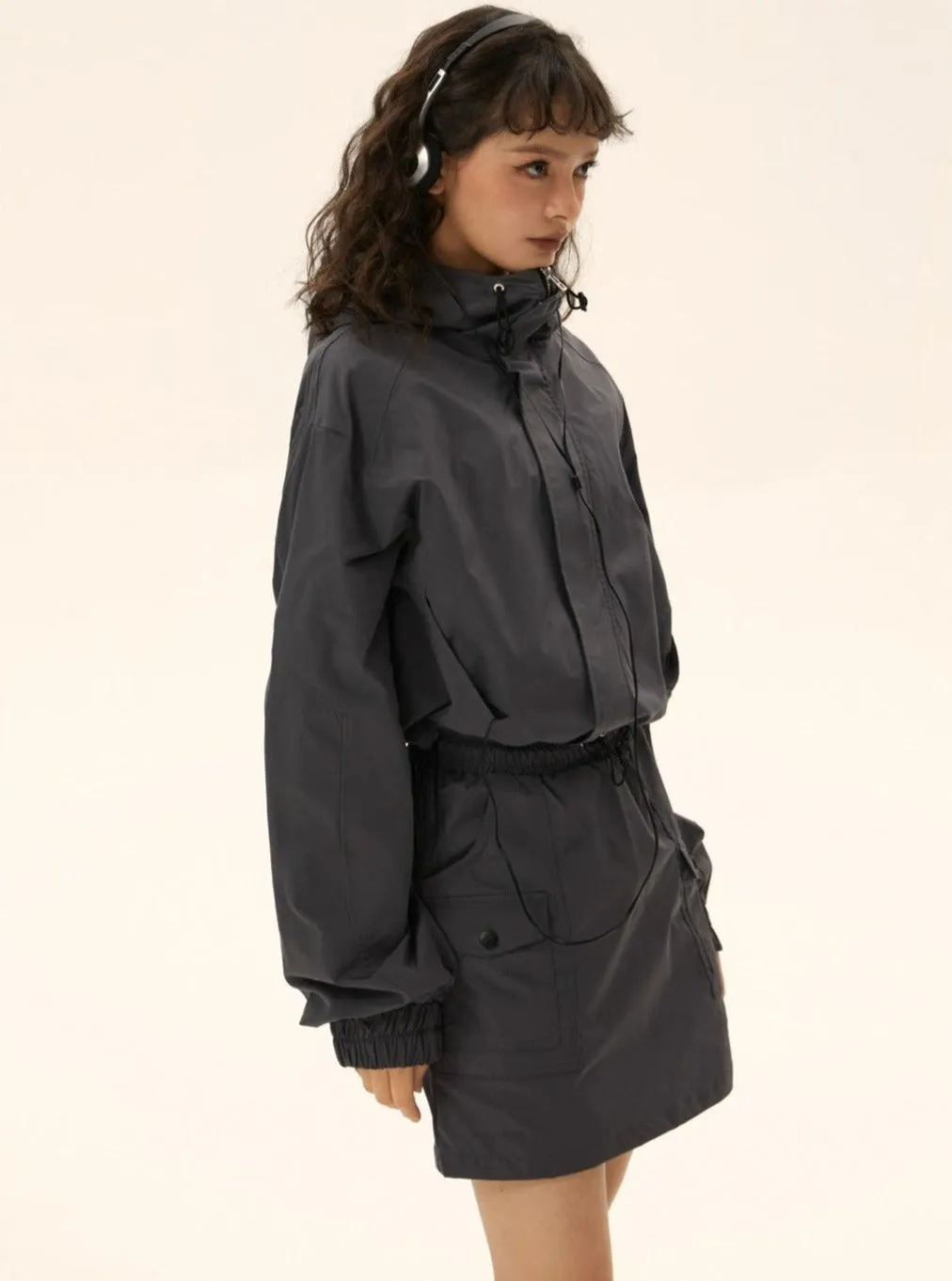 Functional wind short  jacket short skirt