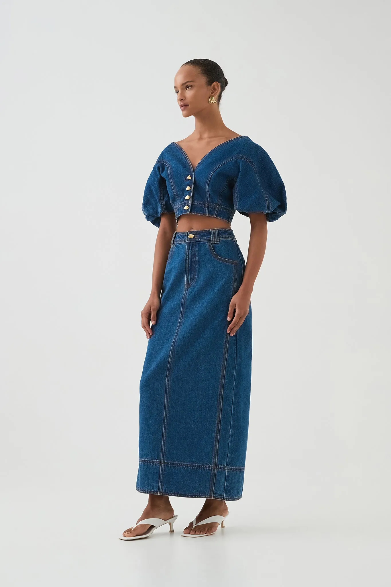 Harper Cropped Denim Top