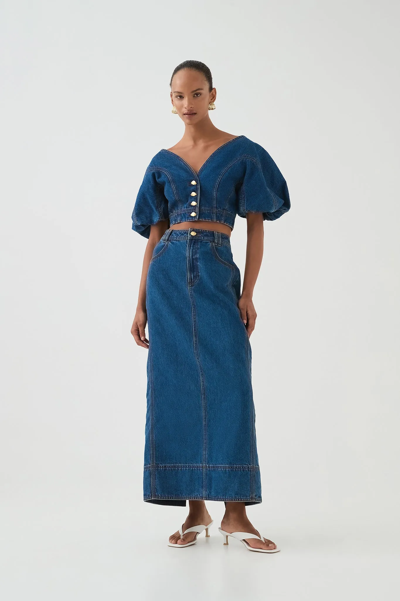 Harper Cropped Denim Top