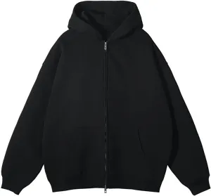 hlysgo Oversized Hoodies for Men & Women Fall Fashion Jackets Casual Y2k Sweatshirts Zip Up Hoodie Coat with Pockets