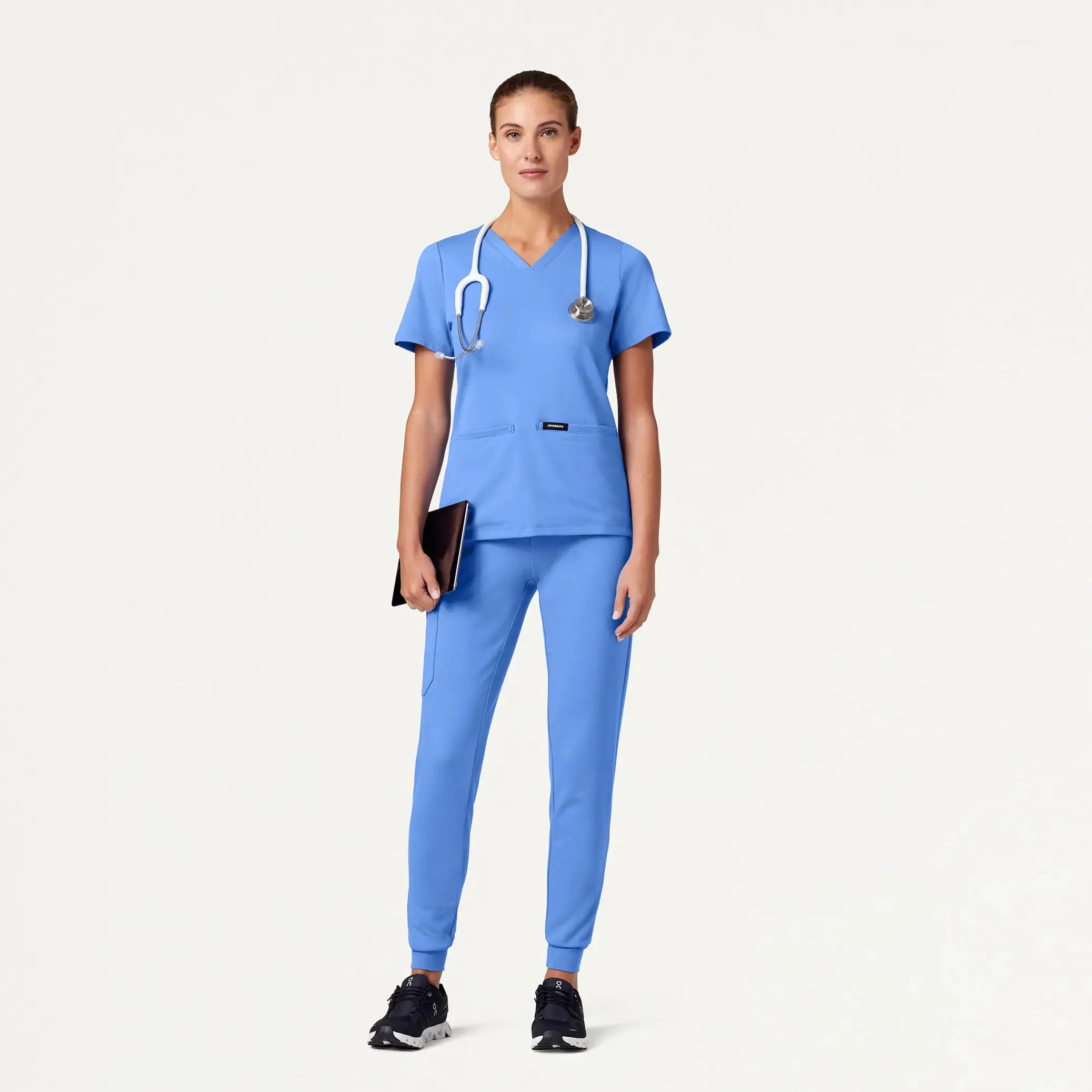 Jaanuu Women's Rubi Slim ULTRAsoft Scrub Jogger - Ceil Blue