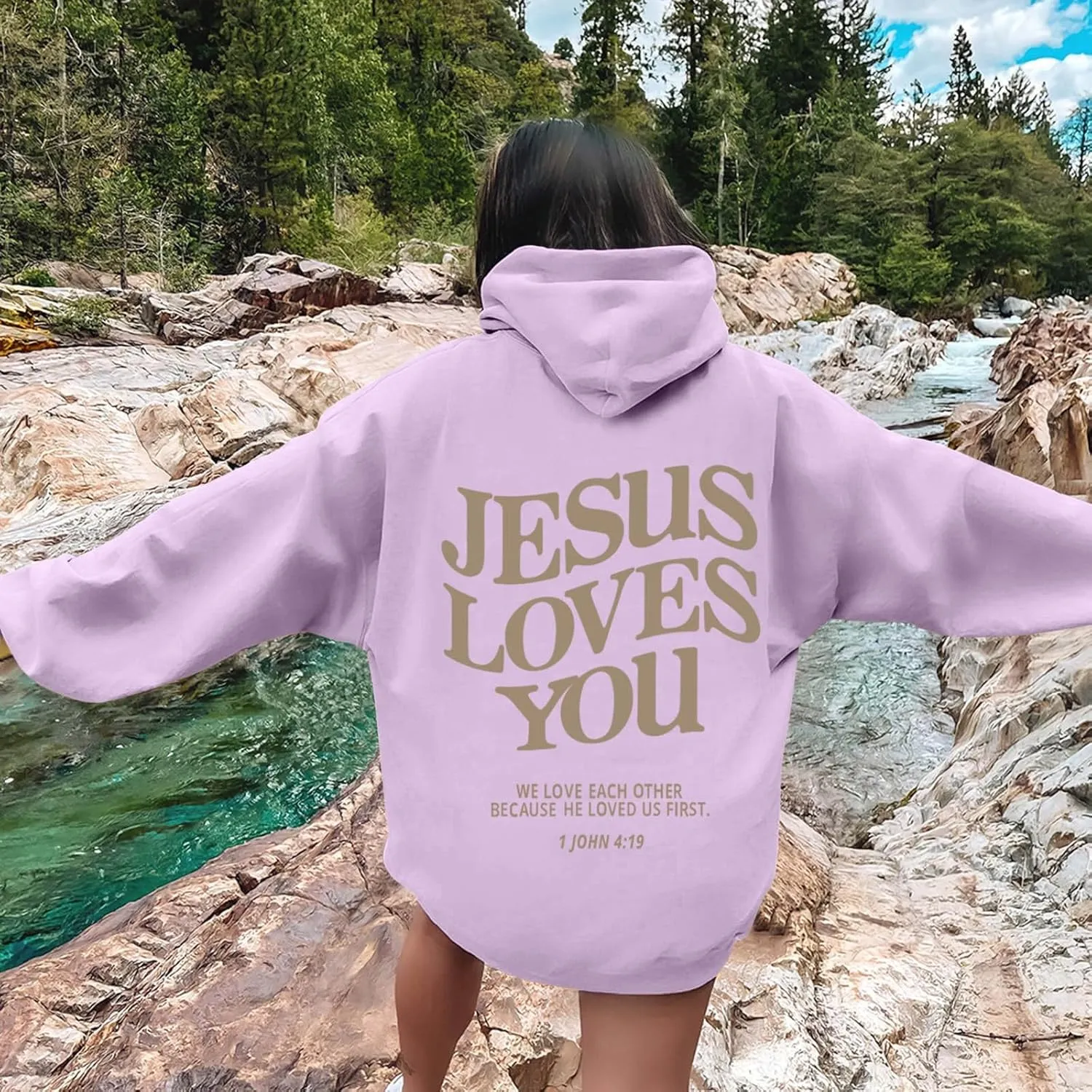 Jesus Loves You Hoodie Christian Jesus Saves Faith Sweatshirt Man Woman Pullover Tops Y2K Clothes Streetwear Gift