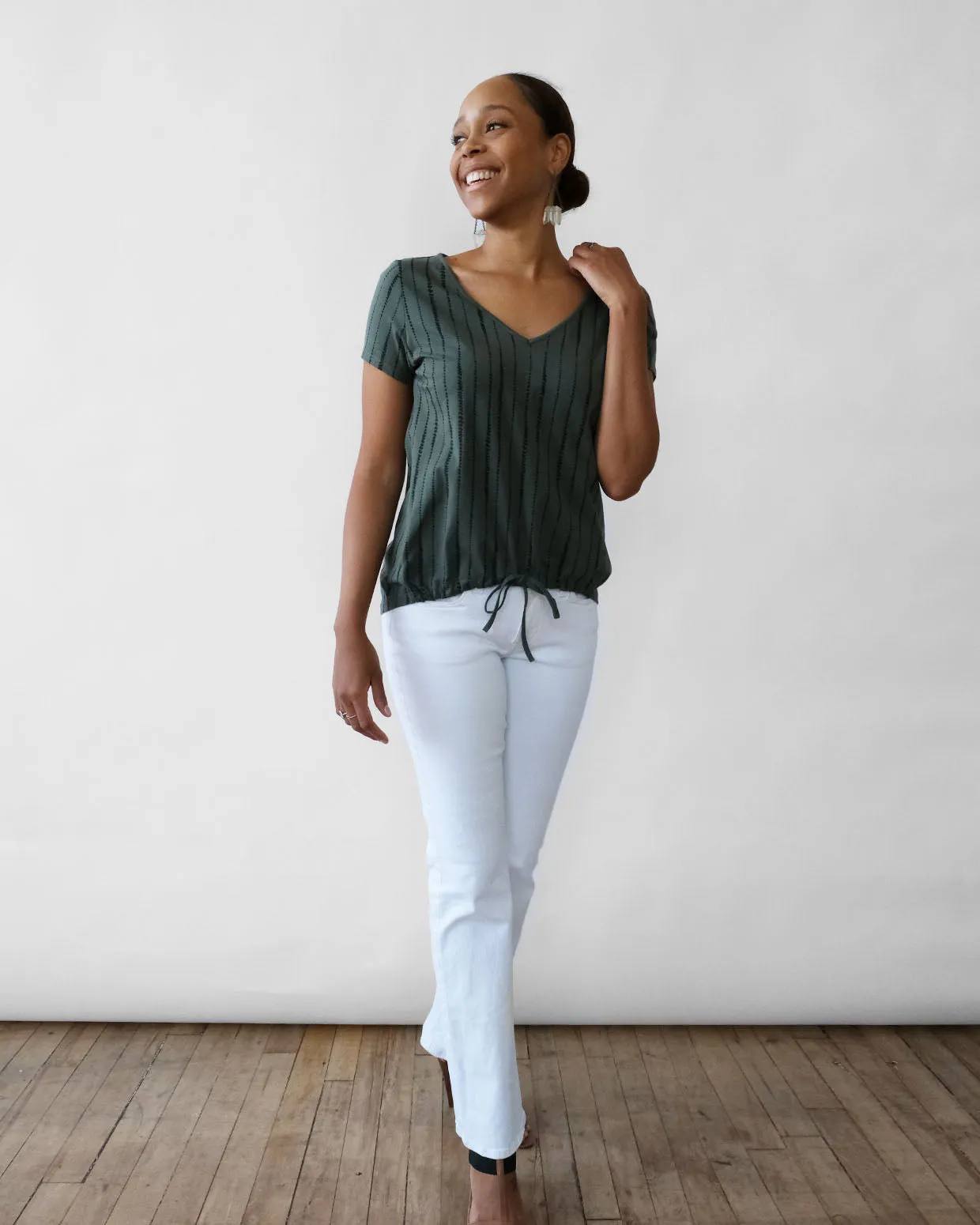 KATILLIA printed top in Jungle Green