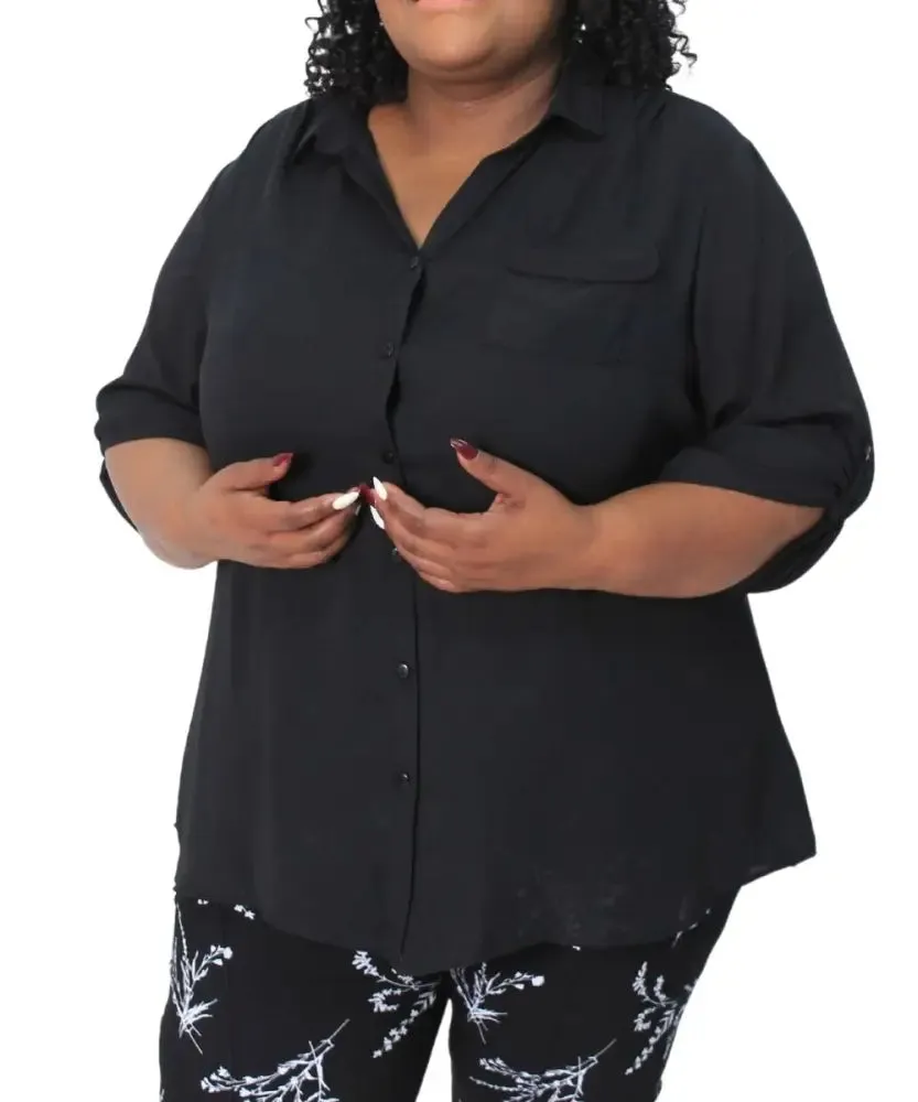 Ladies Plain VNeck Collar Blouse