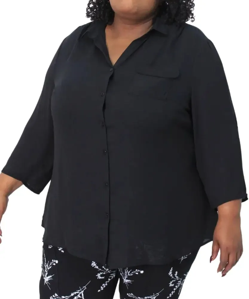 Ladies Plain VNeck Collar Blouse