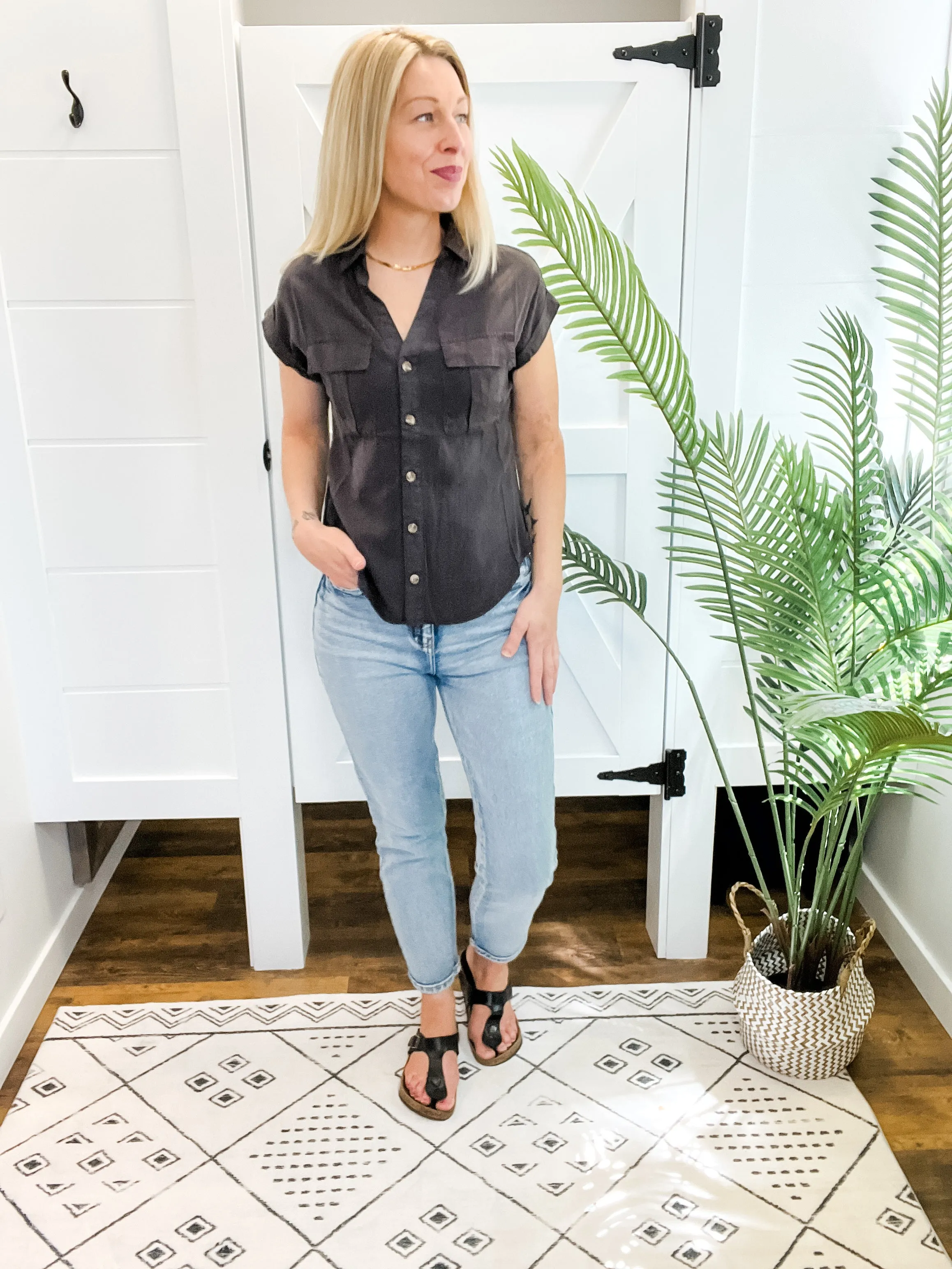 Later On Button Up Top