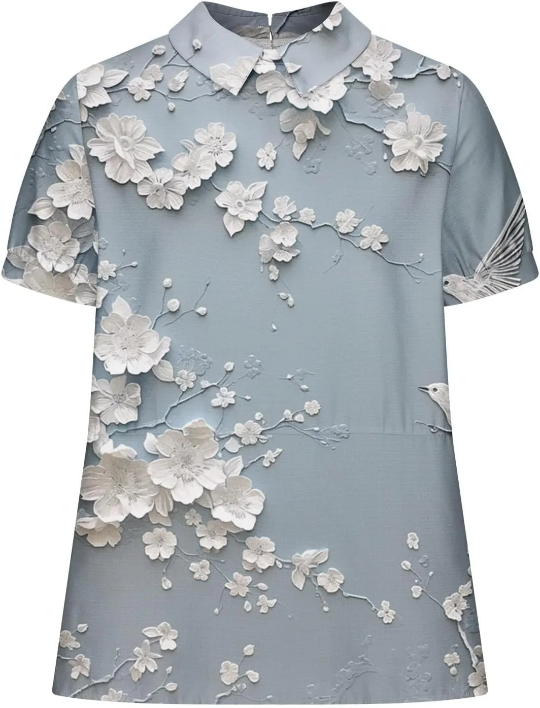 Linen Blouses Button Shirts Top Fresh Gradient Short Sleeved Pullover Top Bathing Suit Cover Up Spring Tops for
