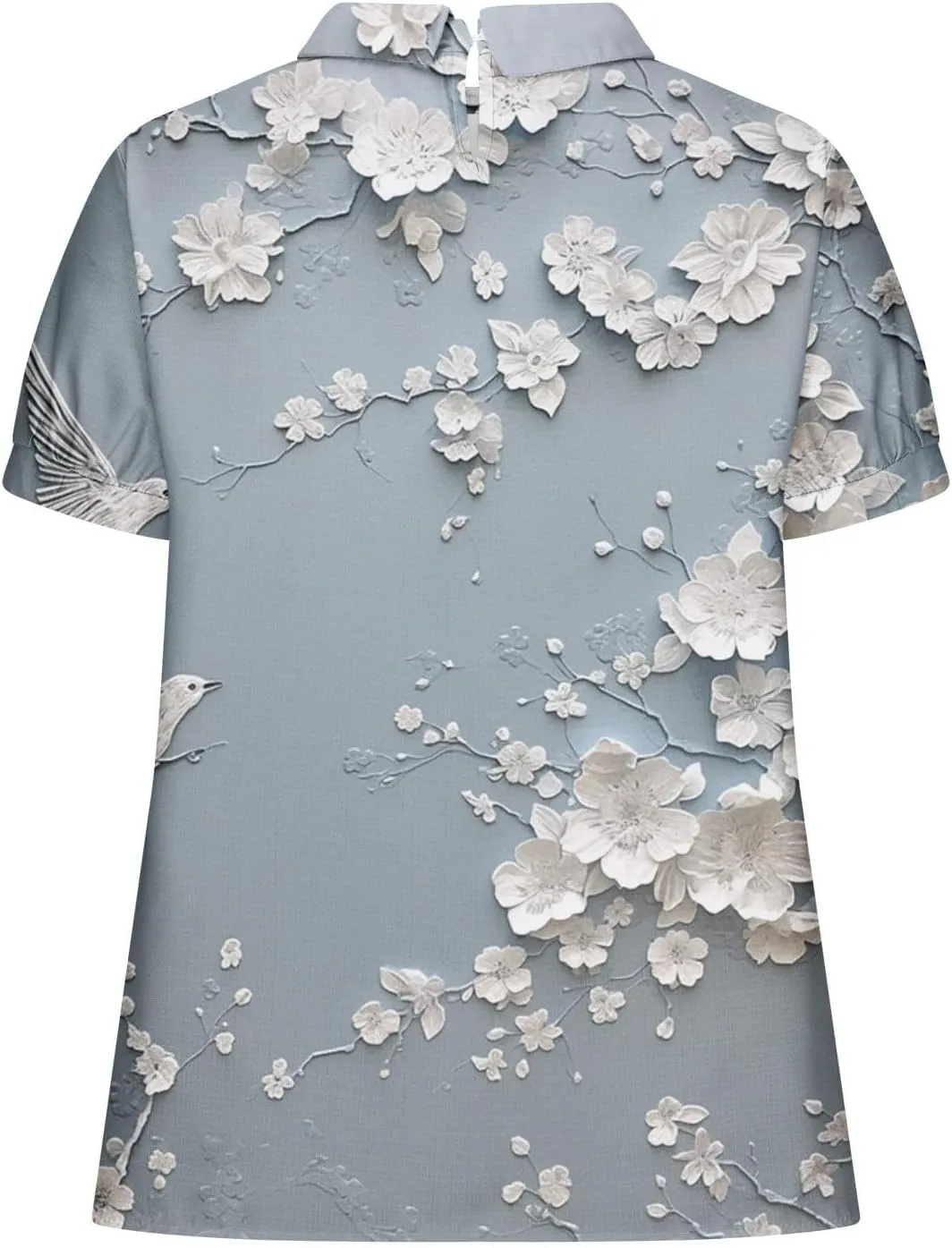 Linen Blouses Button Shirts Top Fresh Gradient Short Sleeved Pullover Top Bathing Suit Cover Up Spring Tops for
