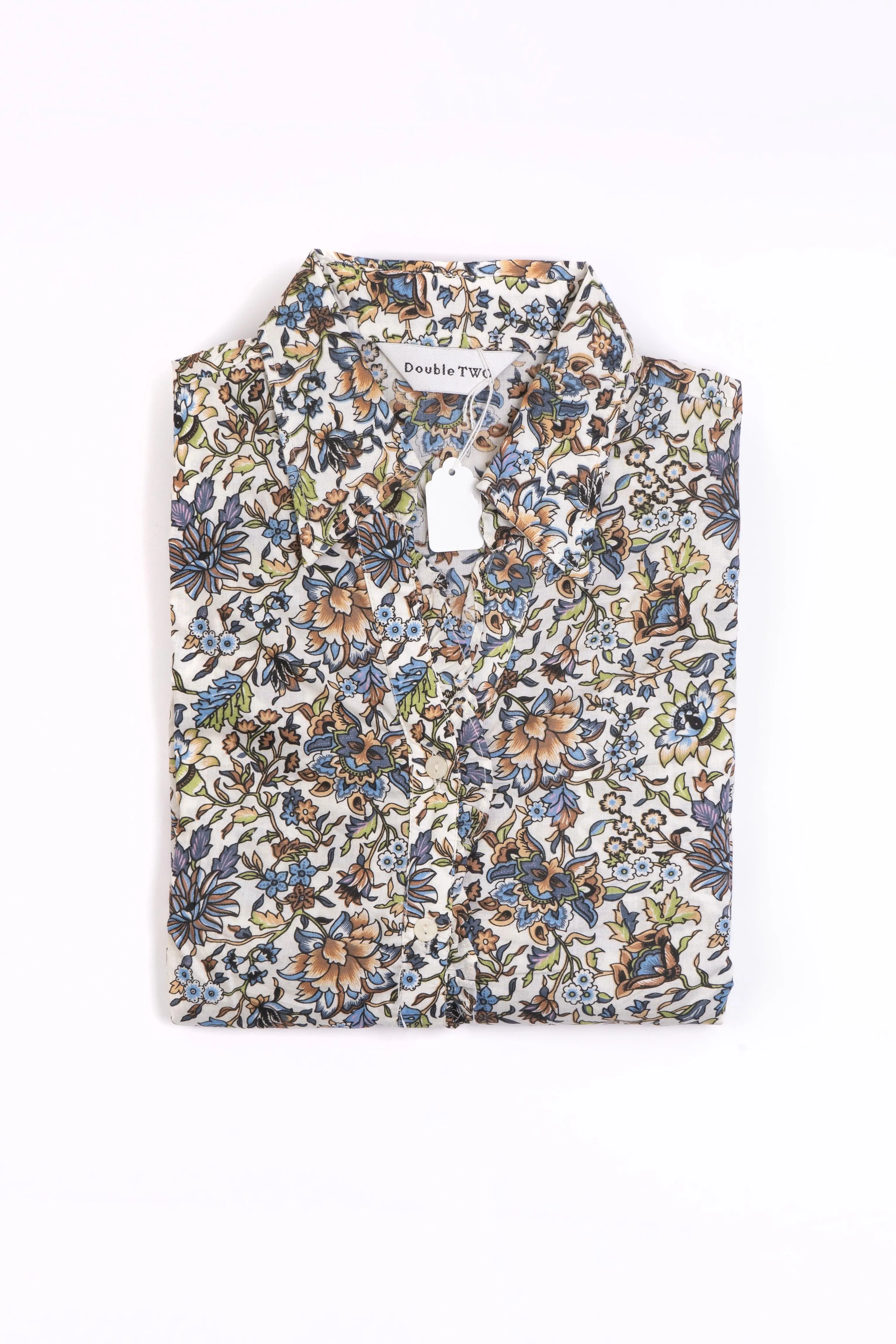 Long Sleeved Floral Cotton Lawn Blouse