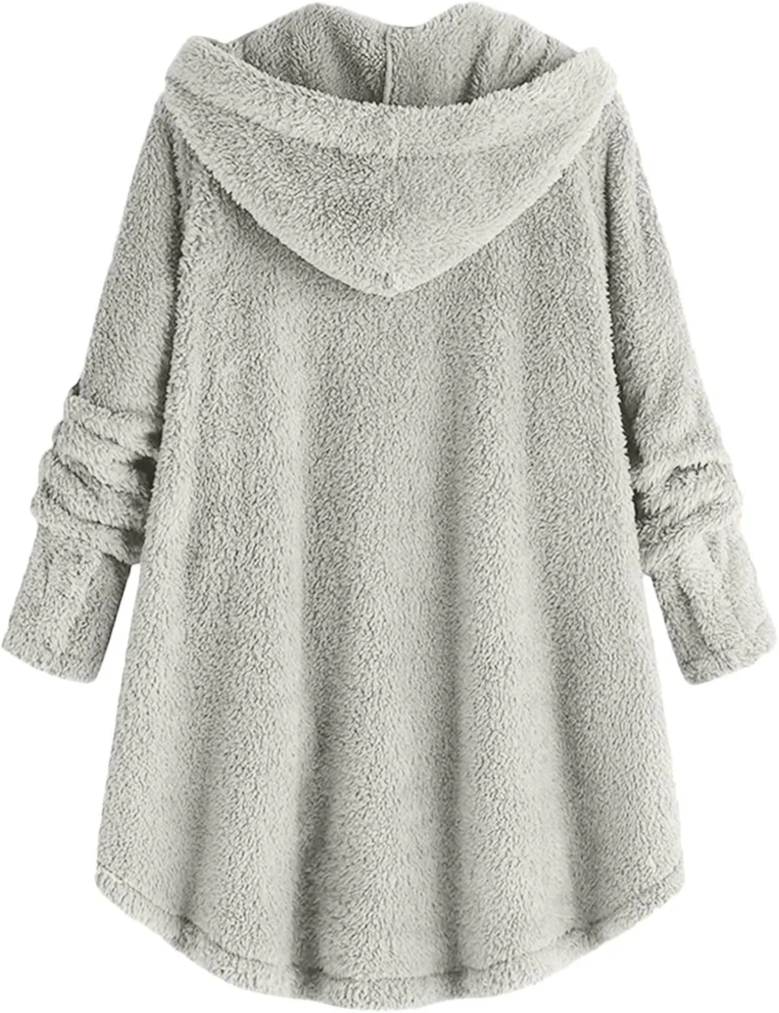 maisdgop Womens Fuzzy Fleece Sherpa Hoodies Oversized Teddy Bear Coat Button down Sweatshirt with Pockets Soft Fall Jackets
