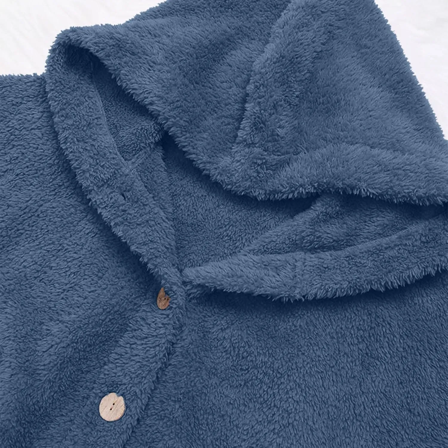 maisdgop Womens Fuzzy Fleece Sherpa Hoodies Oversized Teddy Bear Coat Button down Sweatshirt with Pockets Soft Fall Jackets