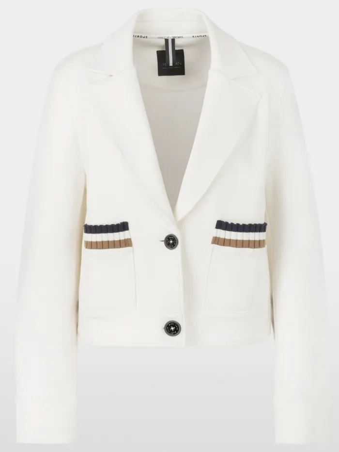 Marc Cain Sports Women's Off White Jersey Blazer In Bomber Style YS 34.06 J09 Col 110