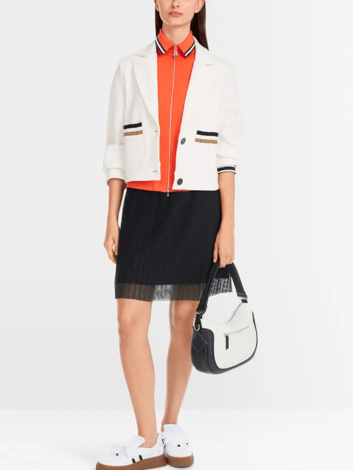 Marc Cain Sports Women's Off White Jersey Blazer In Bomber Style YS 34.06 J09 Col 110