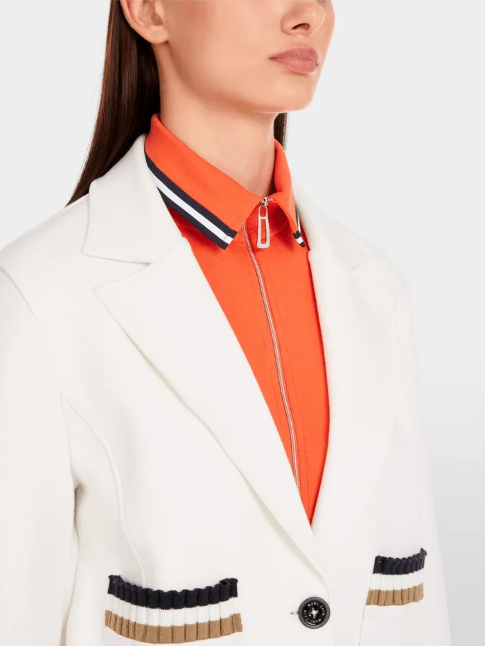 Marc Cain Sports Women's Off White Jersey Blazer In Bomber Style YS 34.06 J09 Col 110