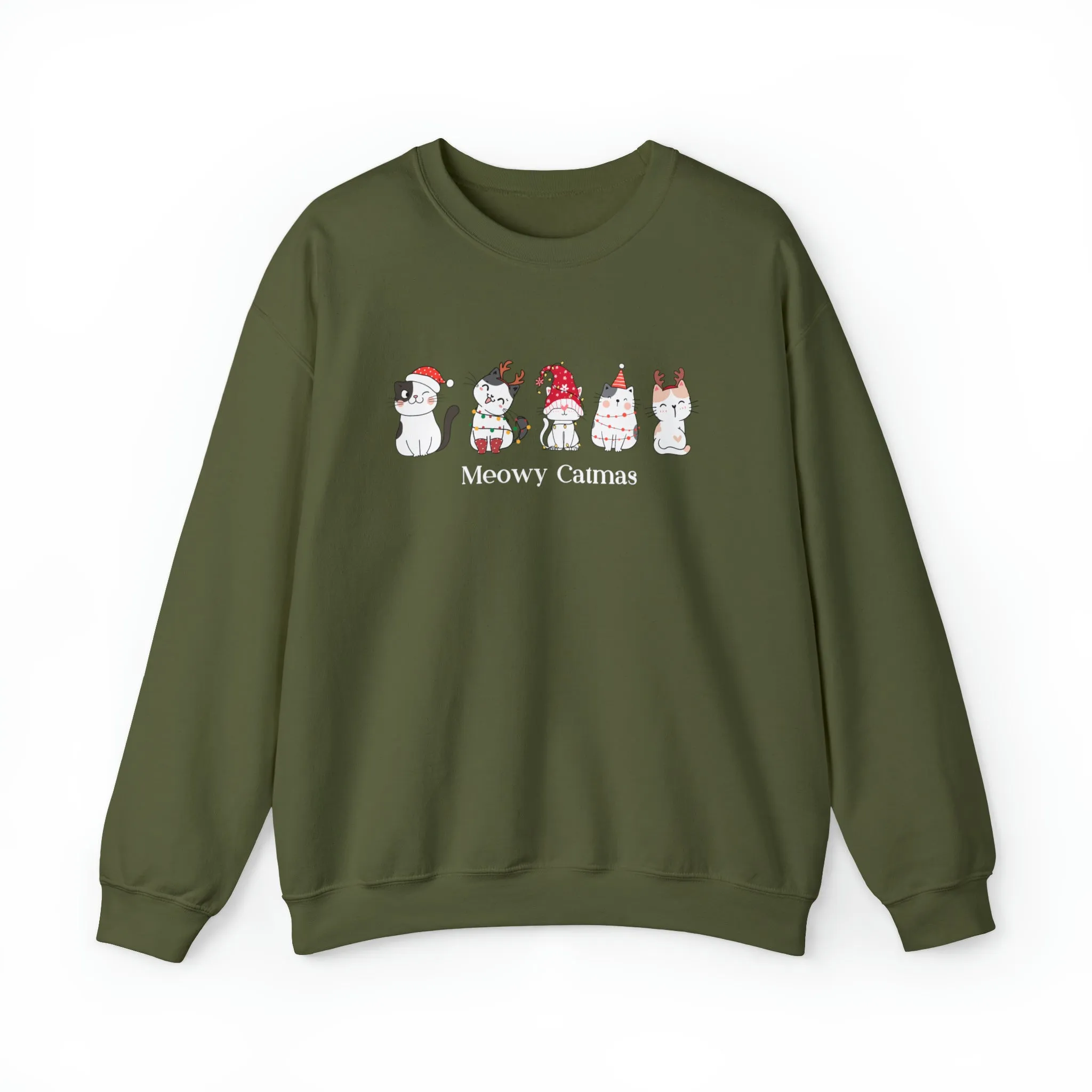 Meowy Catmas Christmas Sweatshirt, Womens Christmas Sweatshirt, Christmas Sweatshirts for Women, Christmas Women,Merry Christmas Sweatshirt
