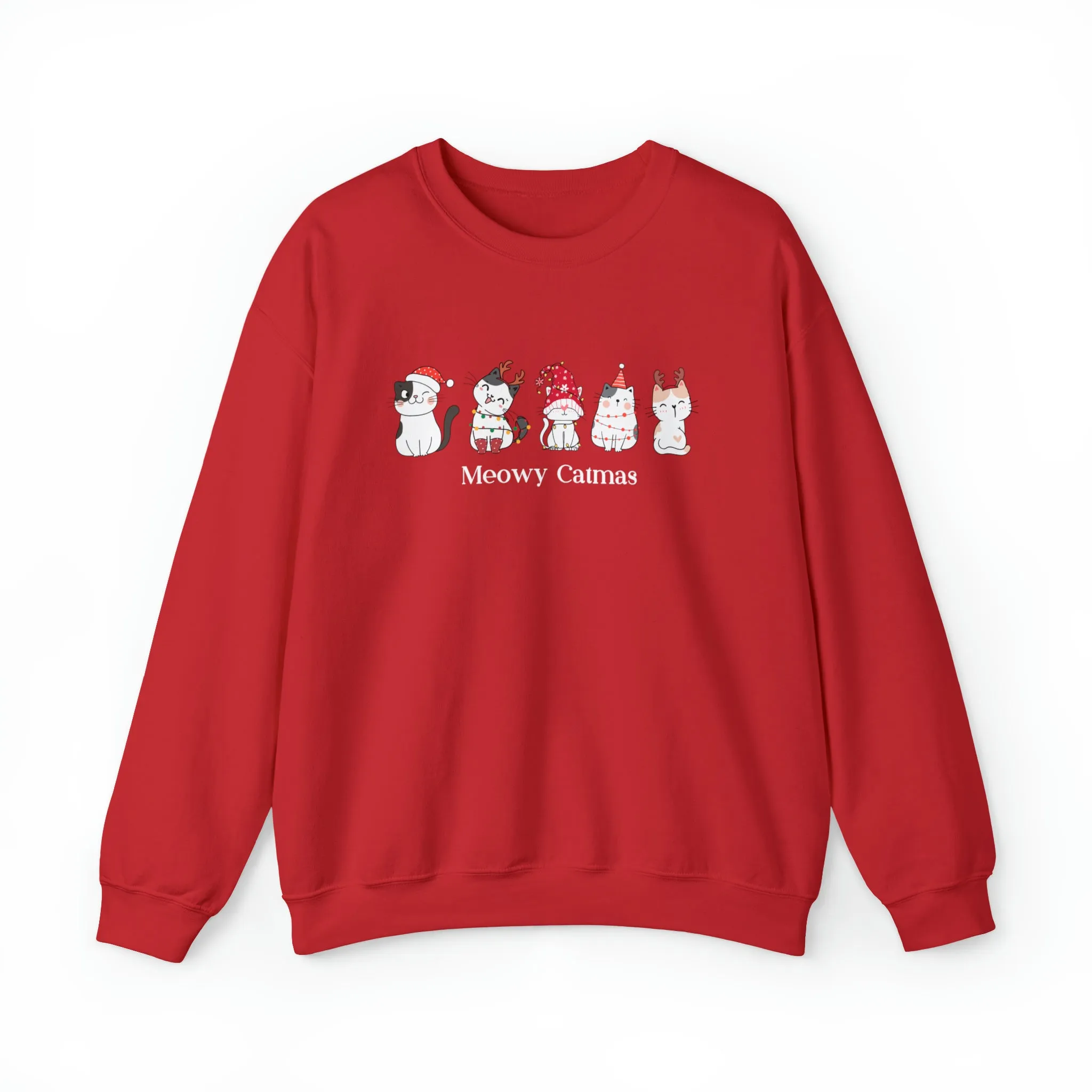 Meowy Catmas Christmas Sweatshirt, Womens Christmas Sweatshirt, Christmas Sweatshirts for Women, Christmas Women,Merry Christmas Sweatshirt