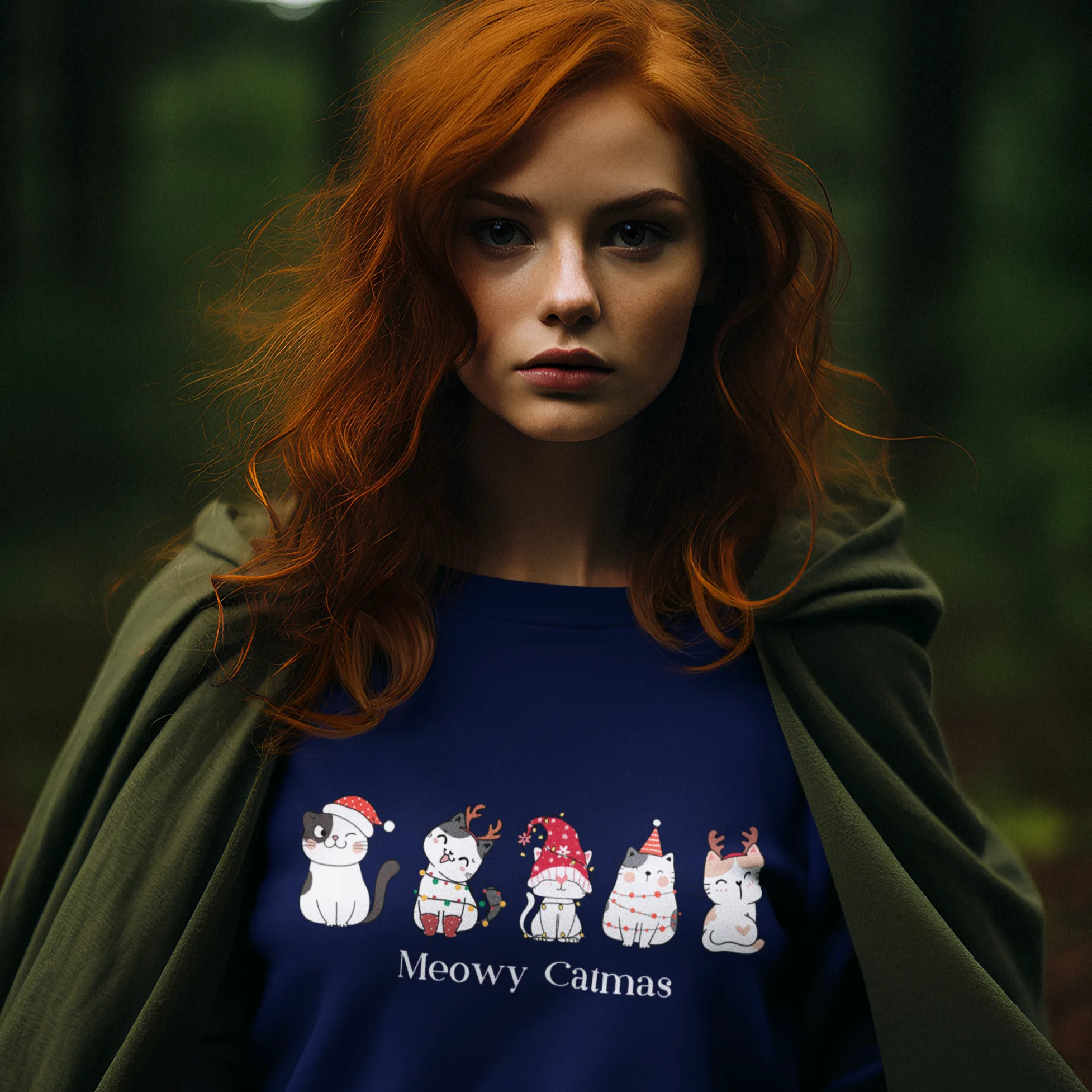 Meowy Catmas Christmas Sweatshirt, Womens Christmas Sweatshirt, Christmas Sweatshirts for Women, Christmas Women,Merry Christmas Sweatshirt