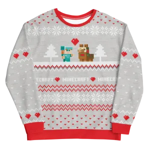 Minecraft Llama Sweater Unisex Crew Neck Sweatshirt