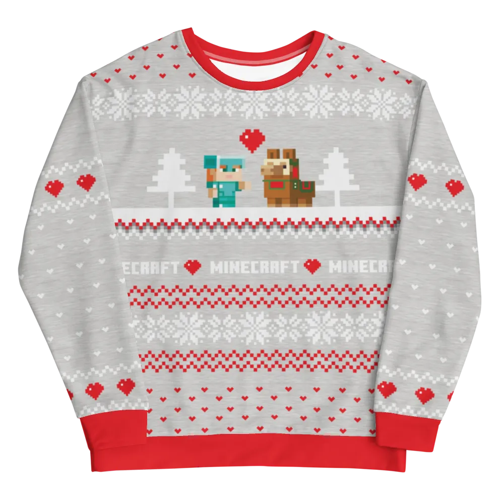 Minecraft Llama Sweater Unisex Crew Neck Sweatshirt