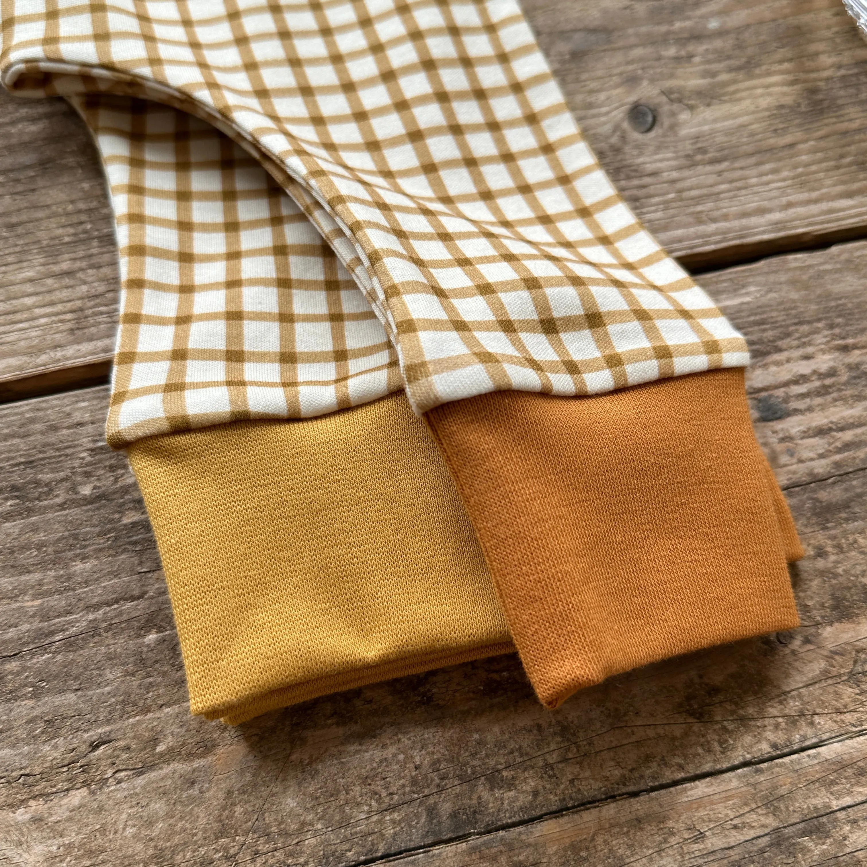 Mustard Gingham T-Shirt | Short Sleeve