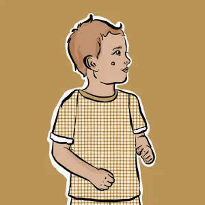 Mustard Gingham T-Shirt | Short Sleeve