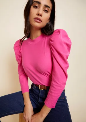 Nation LTD - Zeta Snap Back Mock Neck in Girl Crush