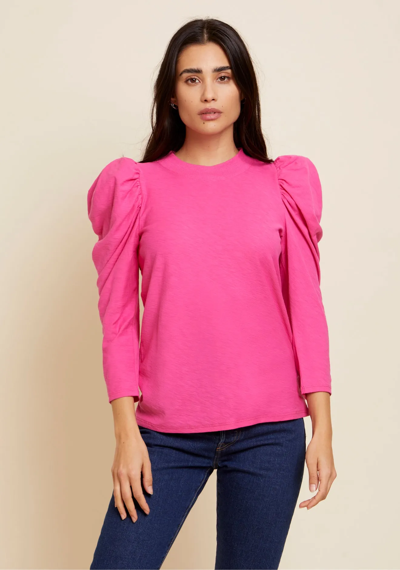 Nation LTD - Zeta Snap Back Mock Neck in Girl Crush