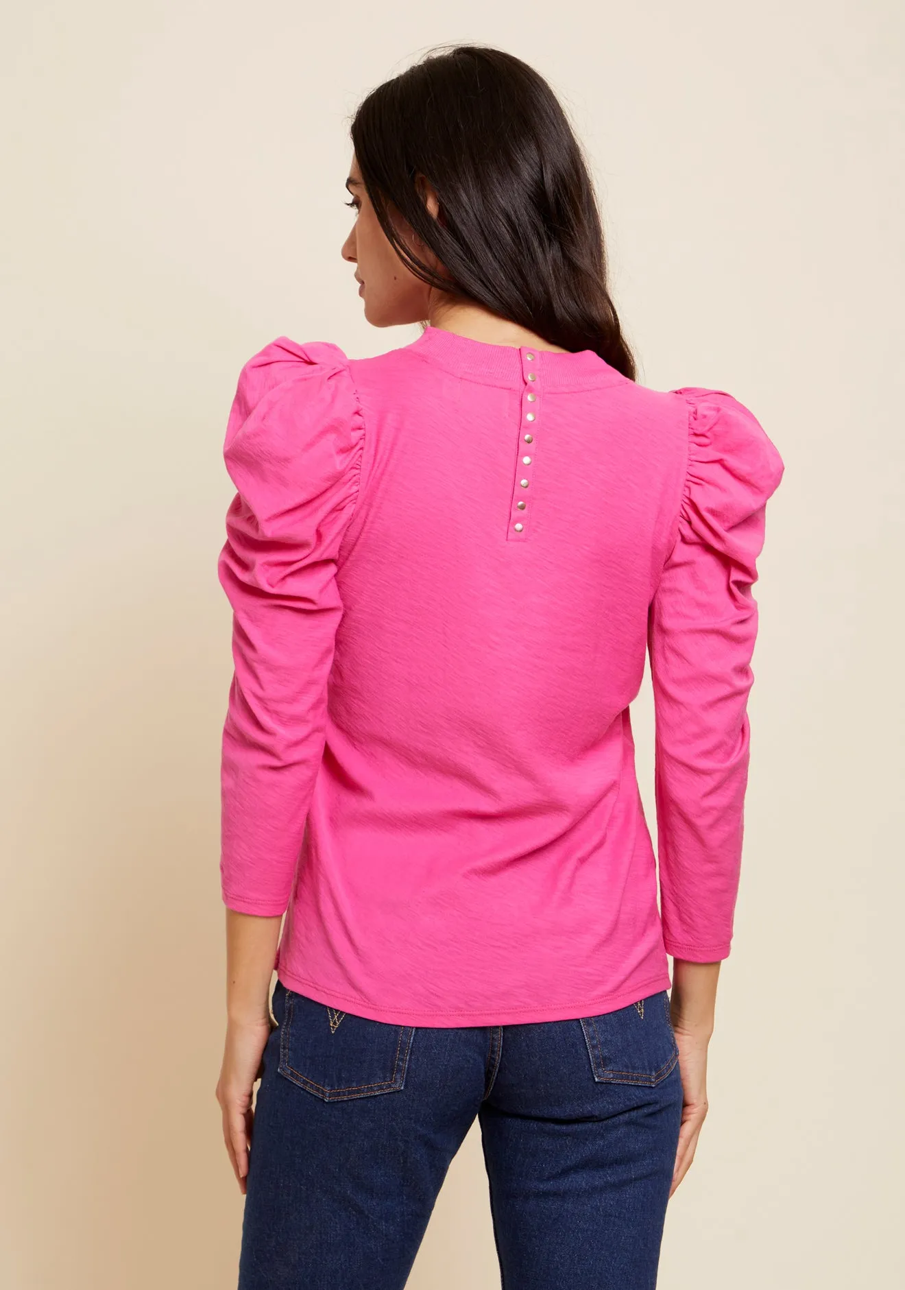 Nation LTD - Zeta Snap Back Mock Neck in Girl Crush