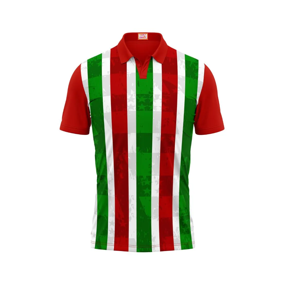 Next Print Customized Polo Neck Red Jersey NPTS04