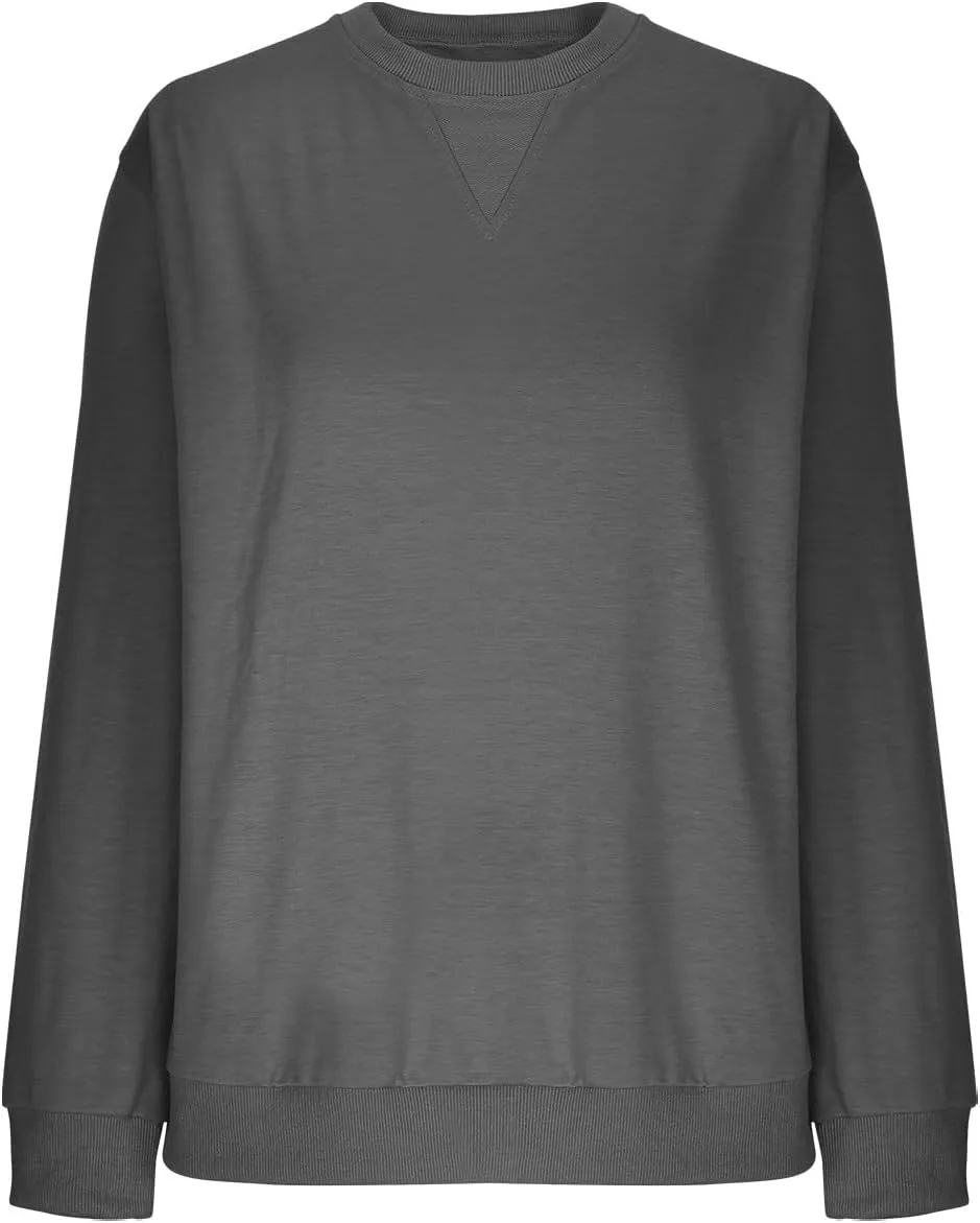 Oversized Crewneck Sweatshirt For Women Fall Fashion 2024 Casual Loose Soft Pullover Tops Long Sleeve y2k Clothes