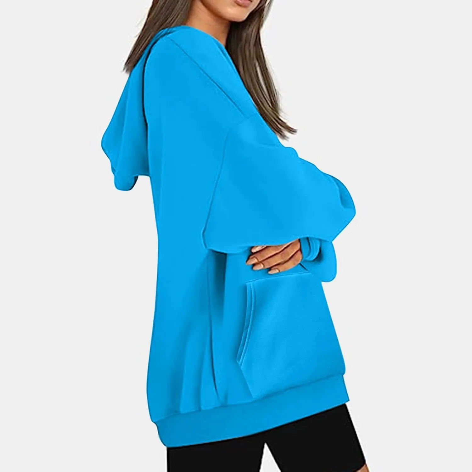 Oversized Hoodie For Women Trendy 2023 Fall Outfits Solid Long Sleeve Comfy Pullover Tops Dressy Casual Y2K Clothes
