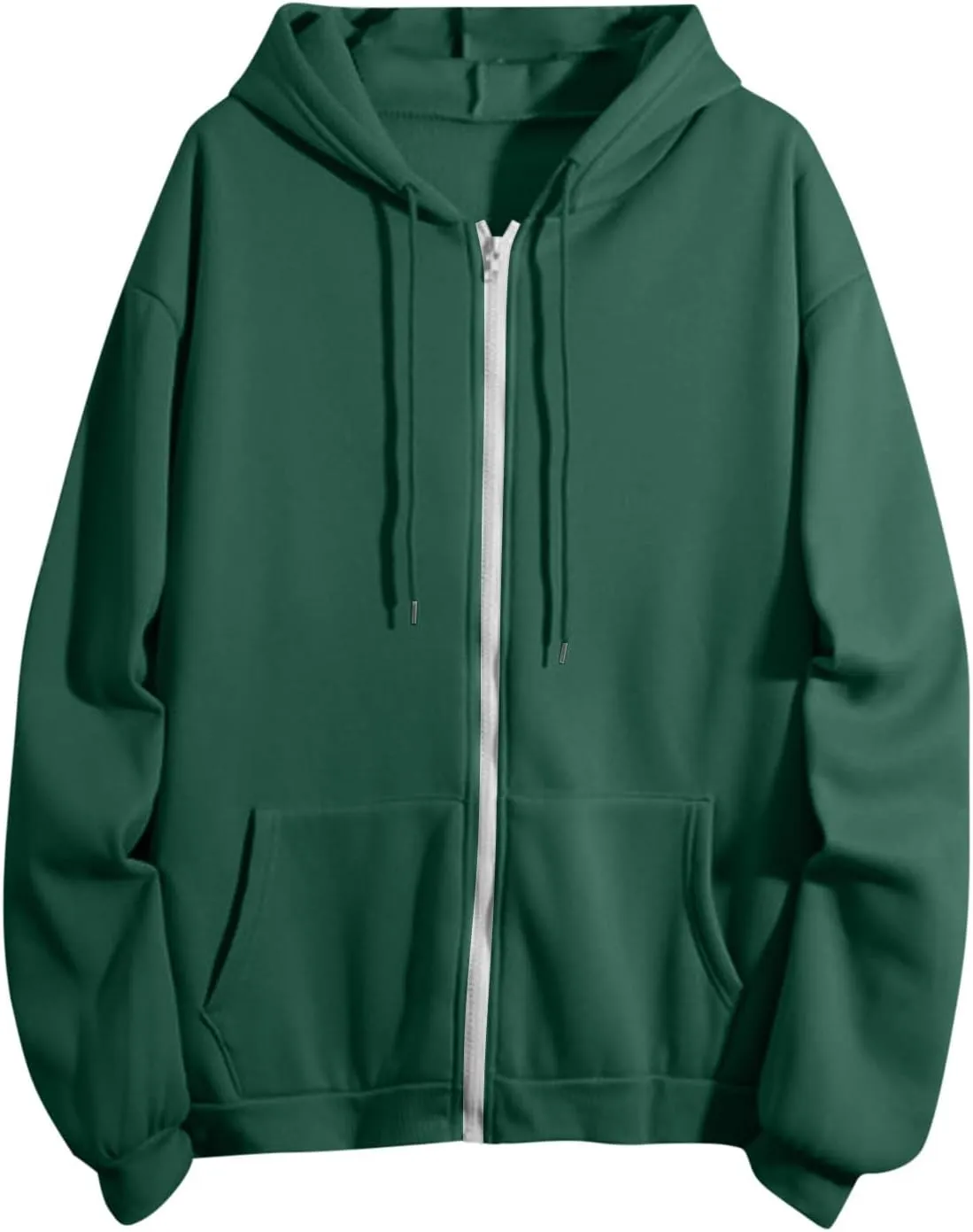 Oversized Zip Up Hoodie for Women Fall Y2k Jacket Fleece Long Sleeve Sweatshirt with Pocket Fashion Clothes 2024