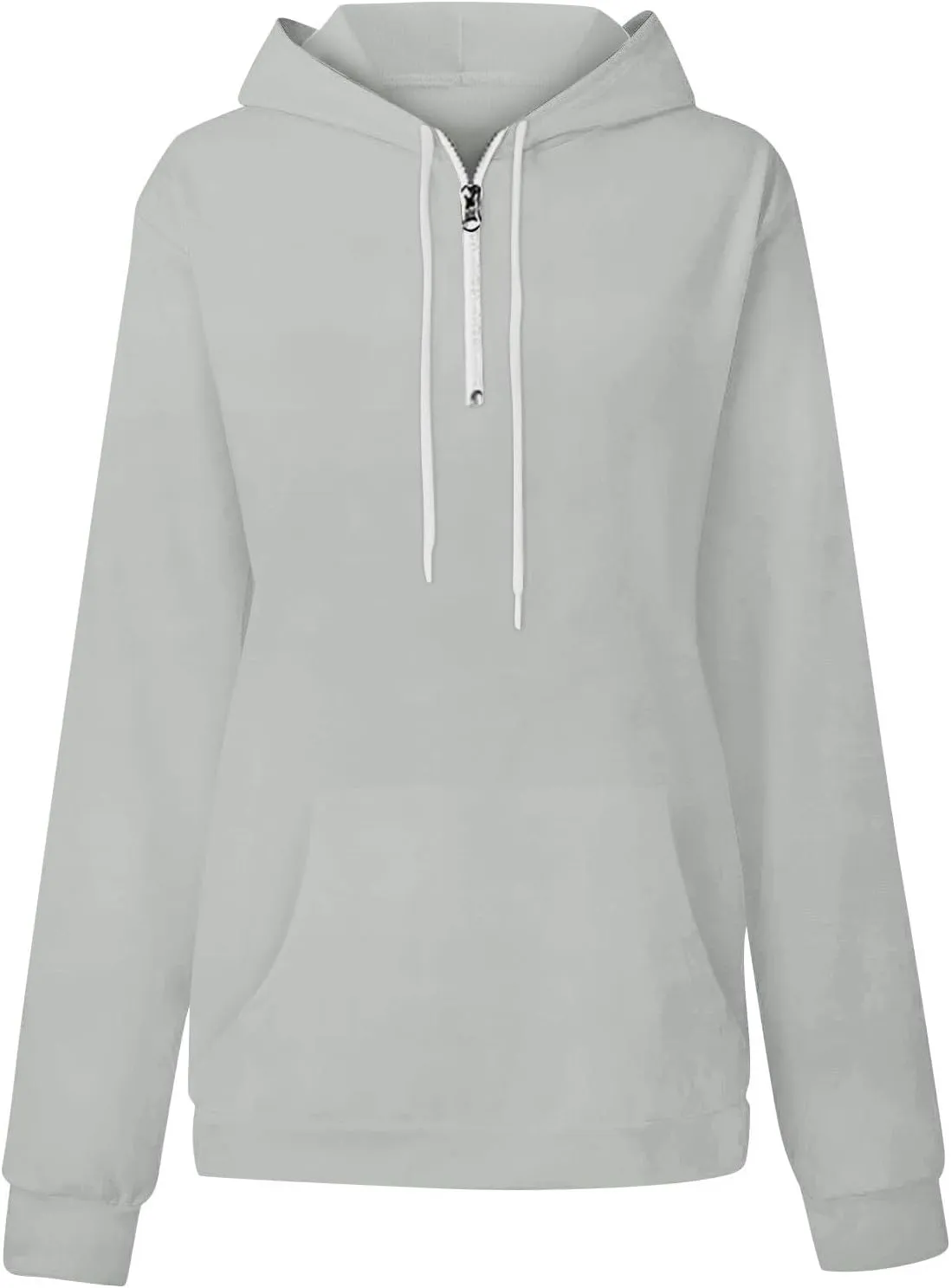 Oversized Zip Up Hoodie Women Fleece Quarter Zip Pullover Sweatshirts Casual Long Sleeve Top Fall Clothes w/Pockets