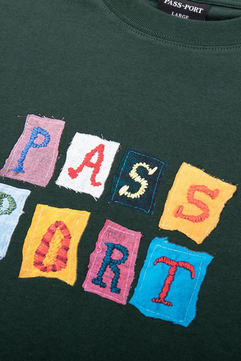 PASS~PORT PATCHWORK TEE - FOREST GREEN
