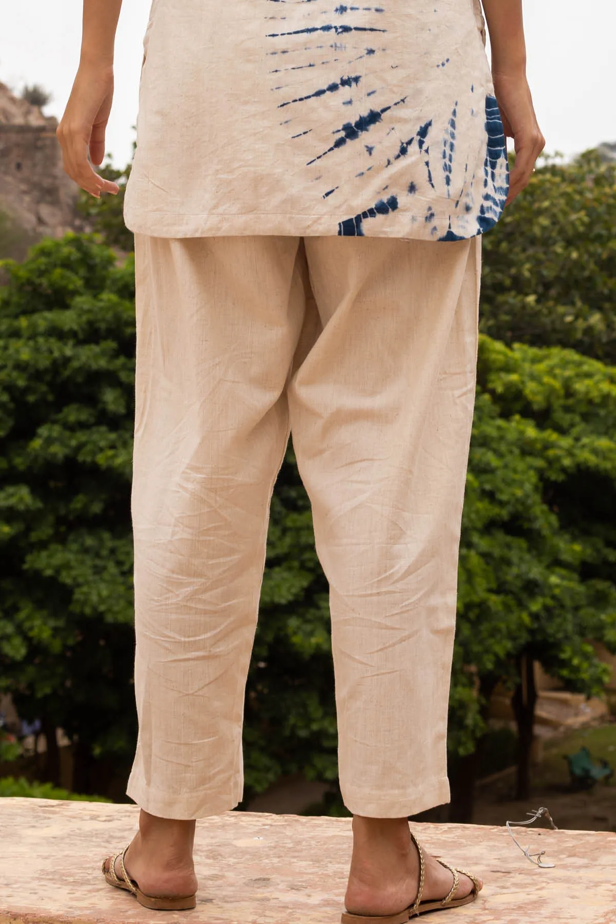 Paula Cotton Pleated Pants - Ivory