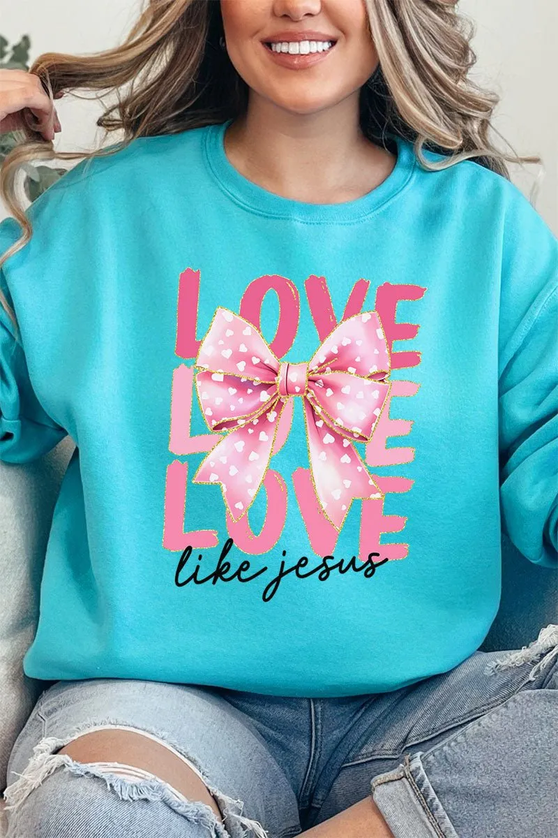 Pink Love Like Jesus Unisex NuBlend Crew Sweatshirt