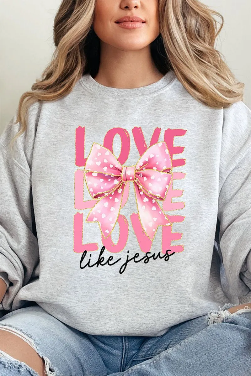 Pink Love Like Jesus Unisex NuBlend Crew Sweatshirt