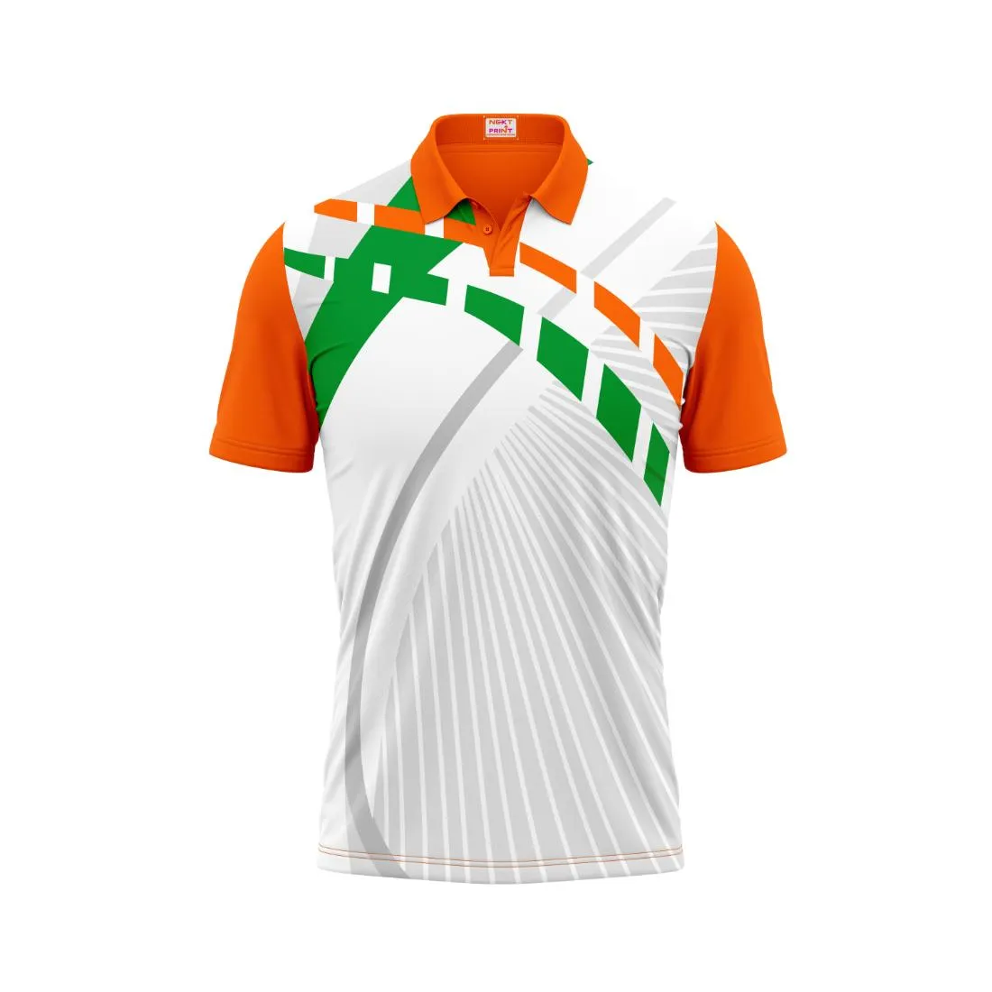 Polo Neck Printed Jersey Orange Design 8