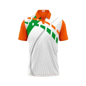 Polo Neck Printed Jersey Orange Design 8