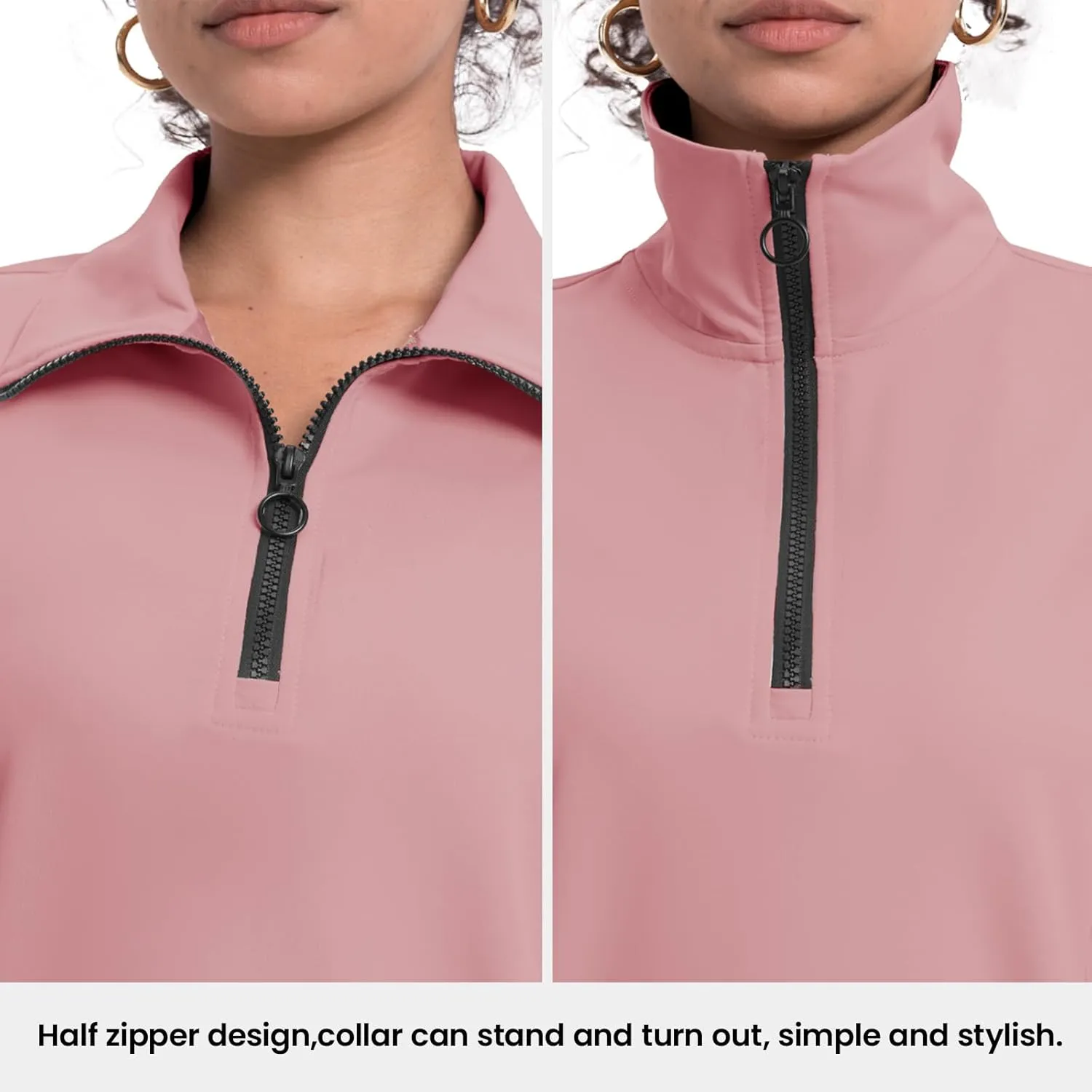 Rdruko Lounge Sets For Women 2 Piece Outfits Sweatsuit Half Zip Sweatshirts and Wide Leg SweatPants Tracksuit Suit