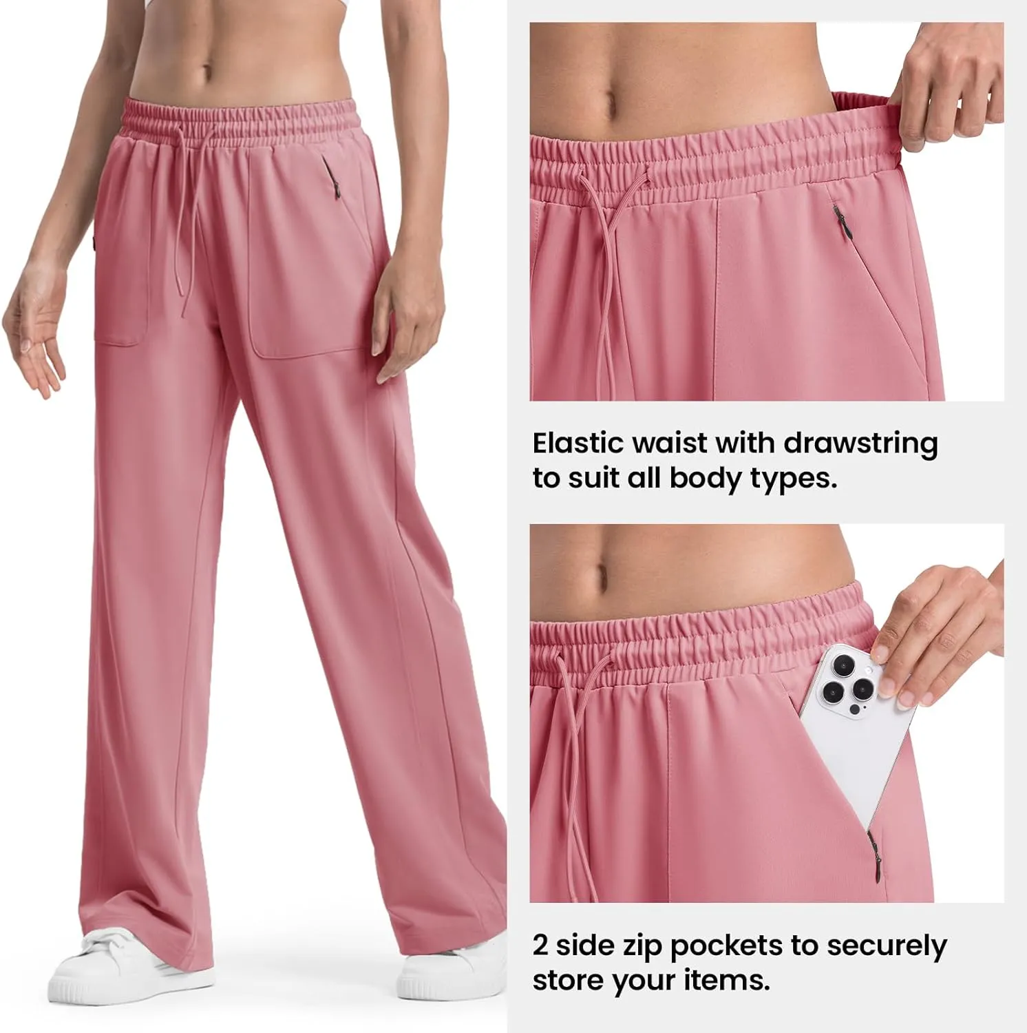 Rdruko Lounge Sets For Women 2 Piece Outfits Sweatsuit Half Zip Sweatshirts and Wide Leg SweatPants Tracksuit Suit