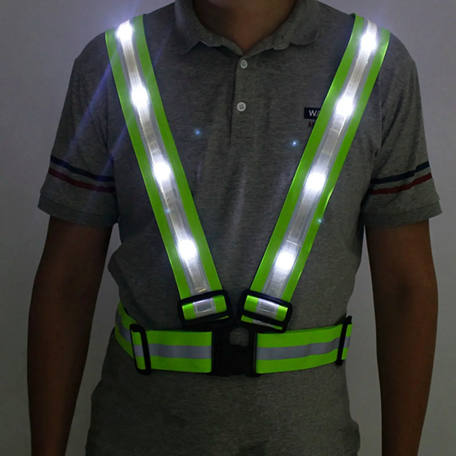 Reflective Vest USB Charging LED Luminous Safety Harness For Night Running